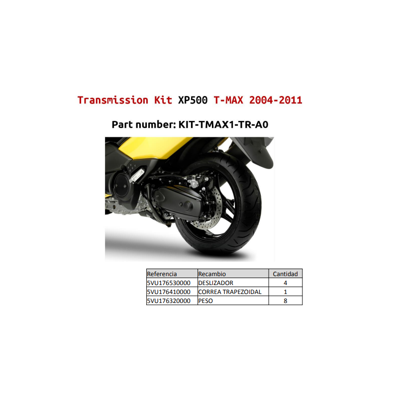 Kit transmisión ORIGINAL YAMAHA TMAX 500 04-11 907981Y97800