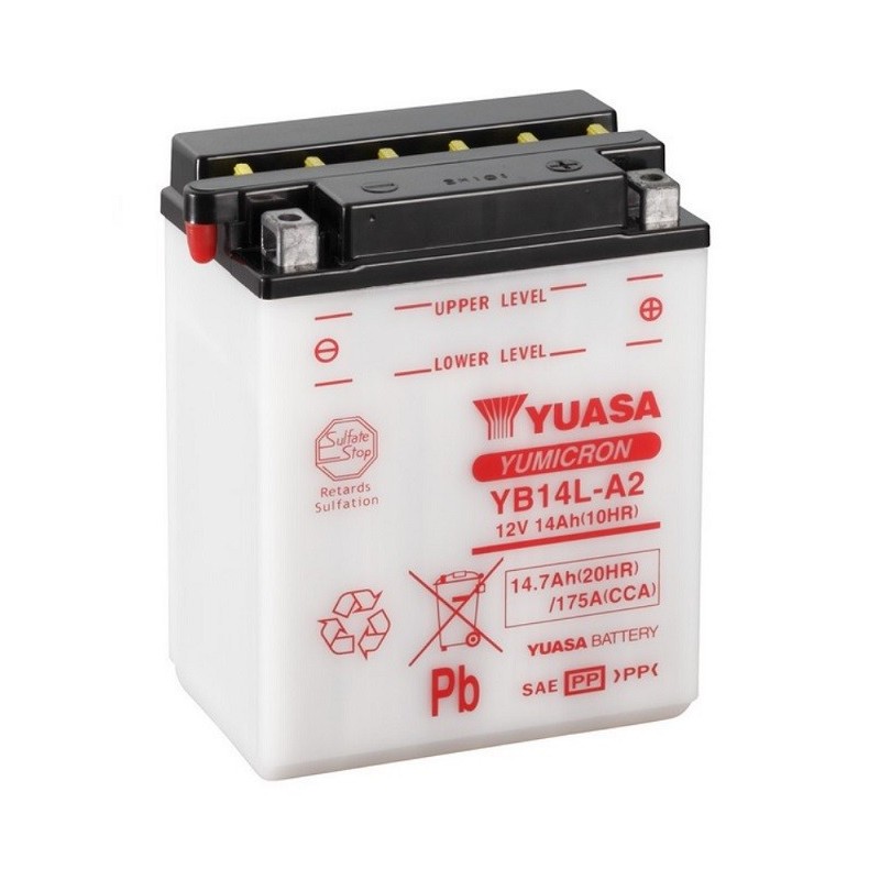 Batería Yuasa YB14L-A2 Sin ácido