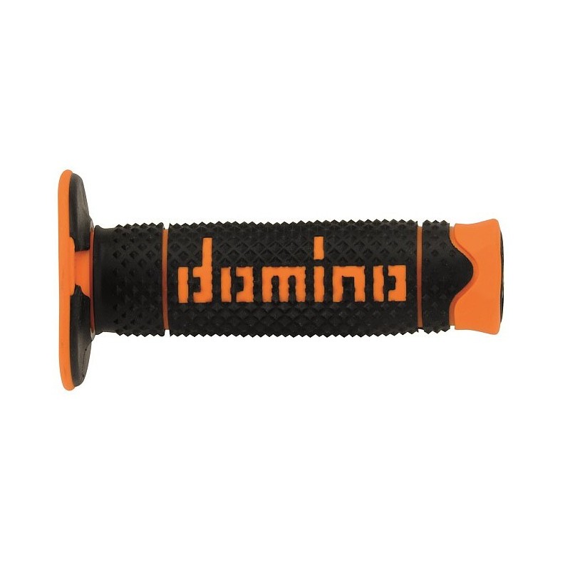 Puños Domino DSH off-road Negro - Naranja Cerrados D 22 mm L 120 mm
