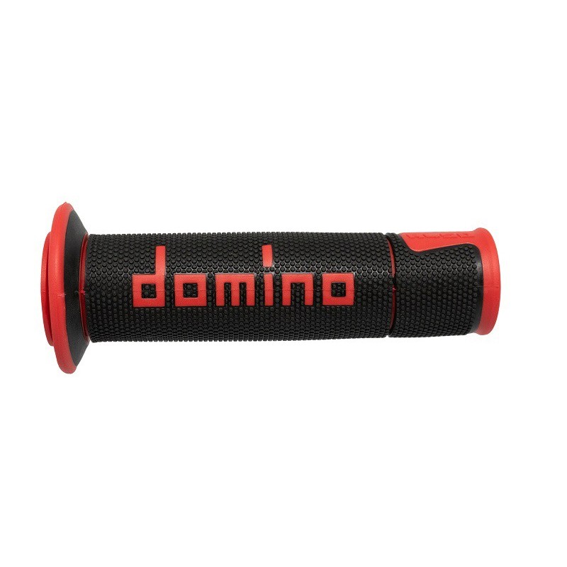 Puños Domino On Road Racing Negro/Rojo Abiertos D 22 mm L 120 mm
