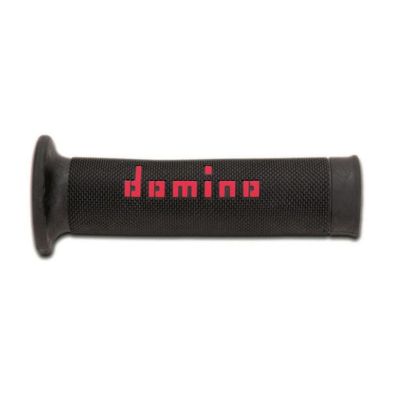 Puños Domino On Road Negro - Rojo Abiertos D 22 mm L 120-125 mm