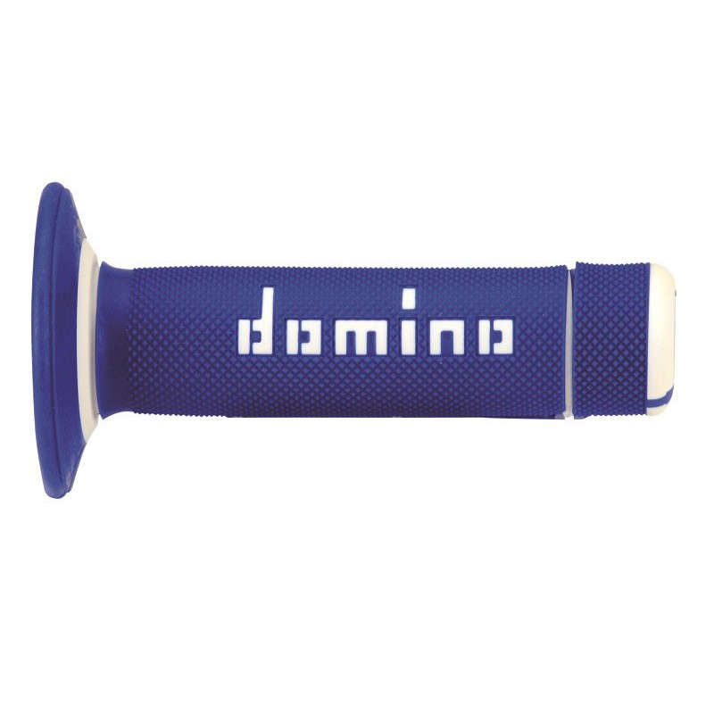 Puños Domino Off Road Azul - Blanco Cerrados D 22 mm L 118 mm